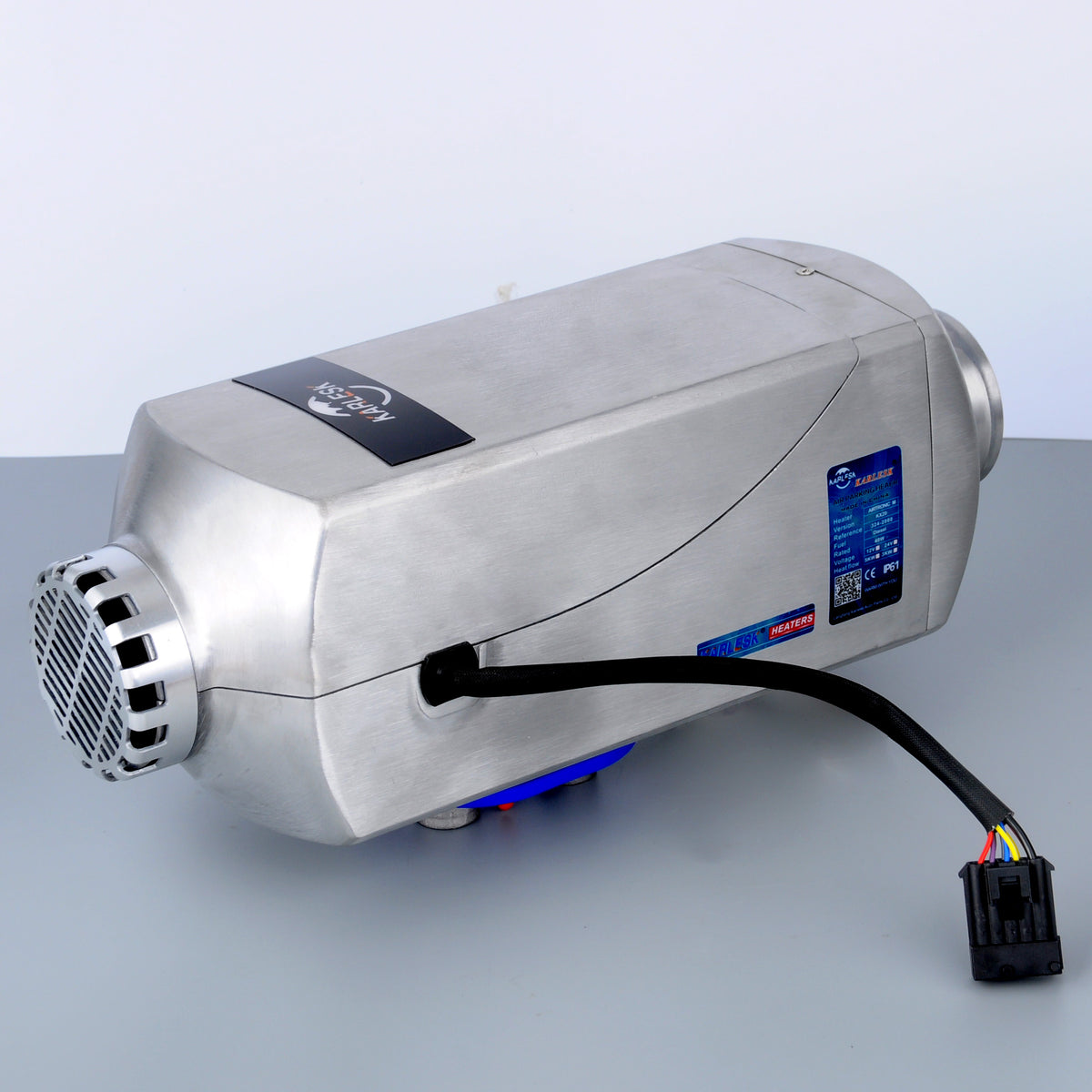 Karlesk K5AL2209-12 diesel air heater, rear view with wiring