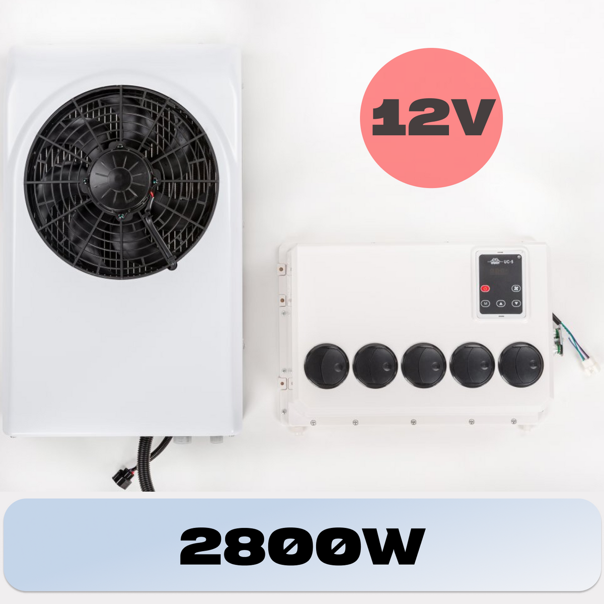 Karlesk B2-S 12V split parking air conditioner, 2800 W – indoor and outdoor units